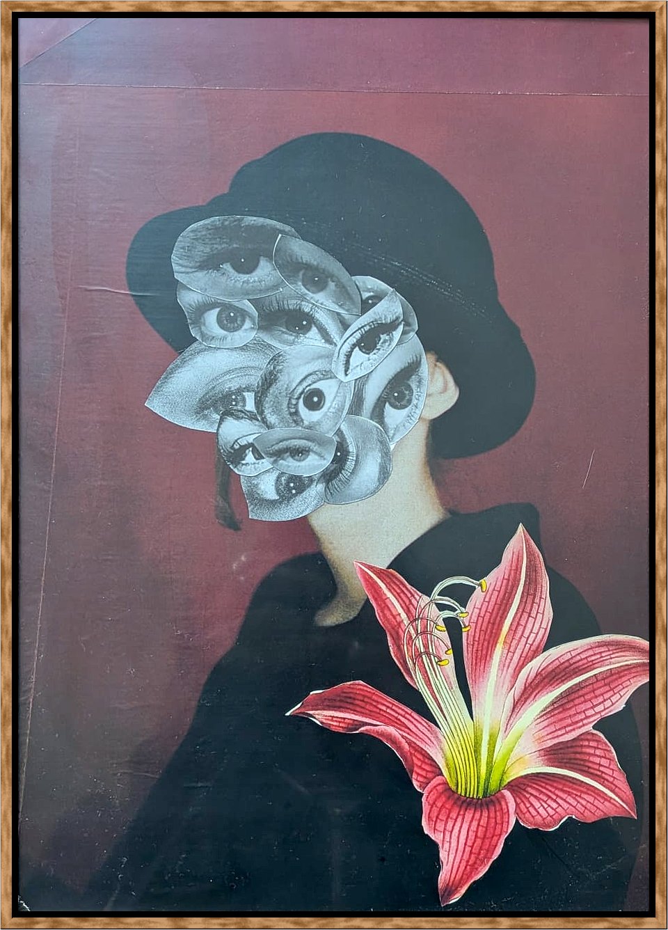 Portrait with Lily, 2026. Collage on craft paper, 21 x 29.7 cm.