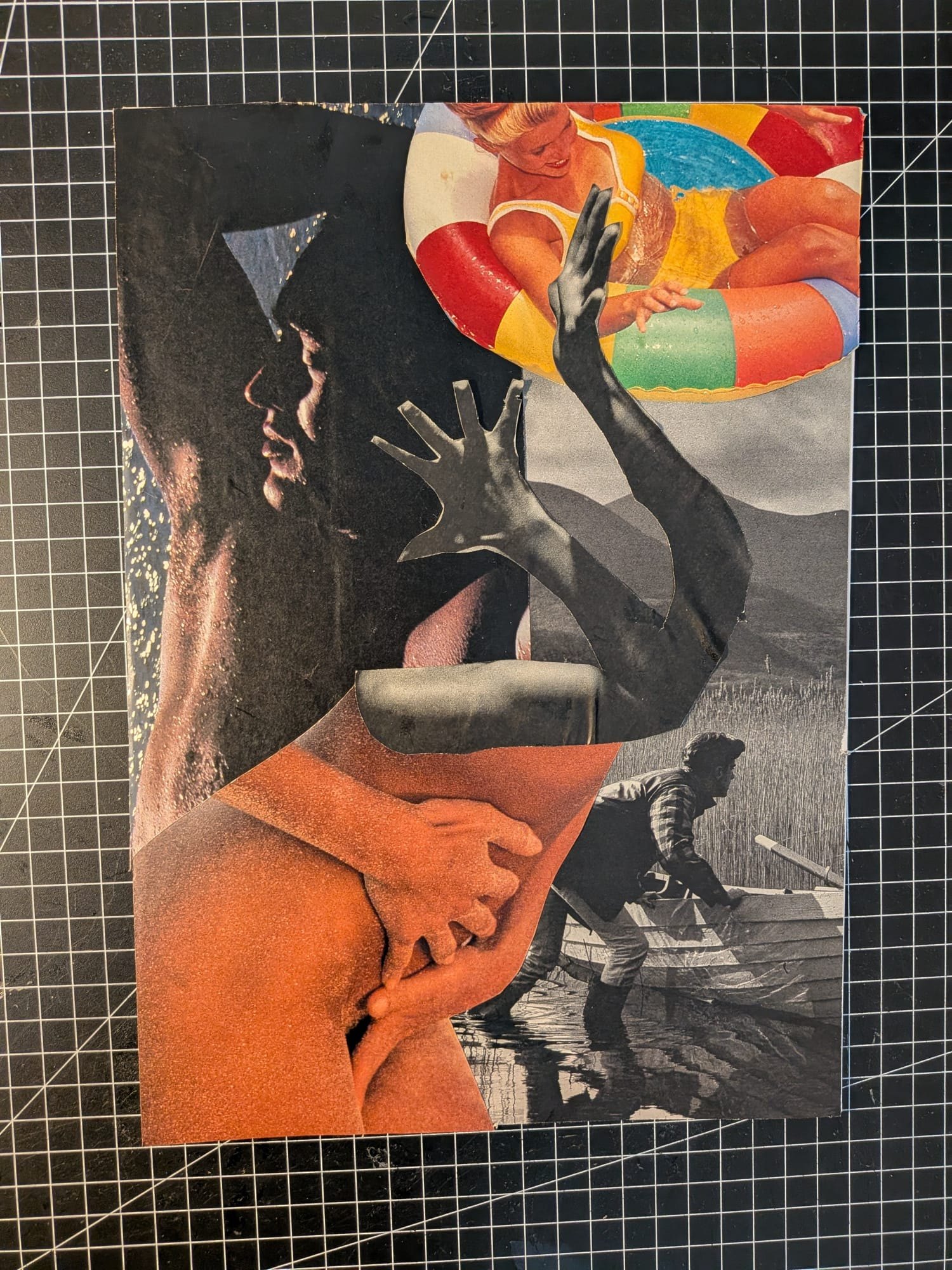 The Surrealist. Cut paper on A4, made by the artist's hand from the machine's instructions, 2 August 2026.